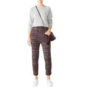 2/$30 Free People The Cozy Knit Sweater Pants Deep Red Combo Size XS Boho Casual